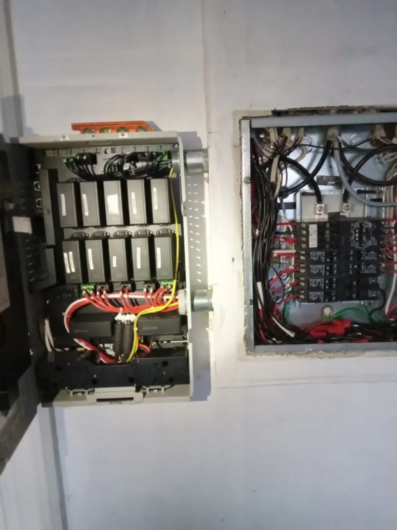 Electrical panel upgrade completed for Security Camera Wiring in Mendon